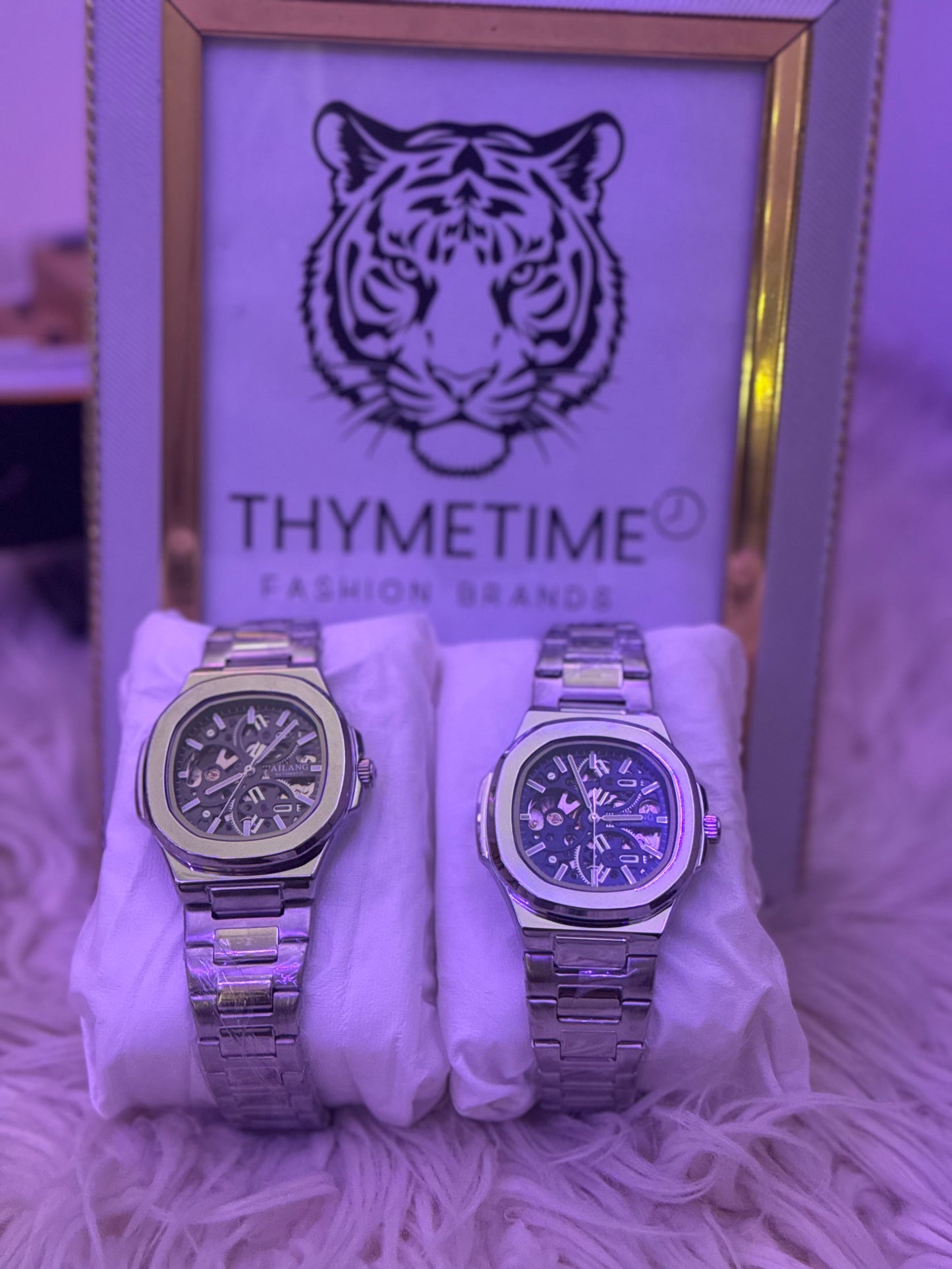 Silver Skeleton Automatic Watch